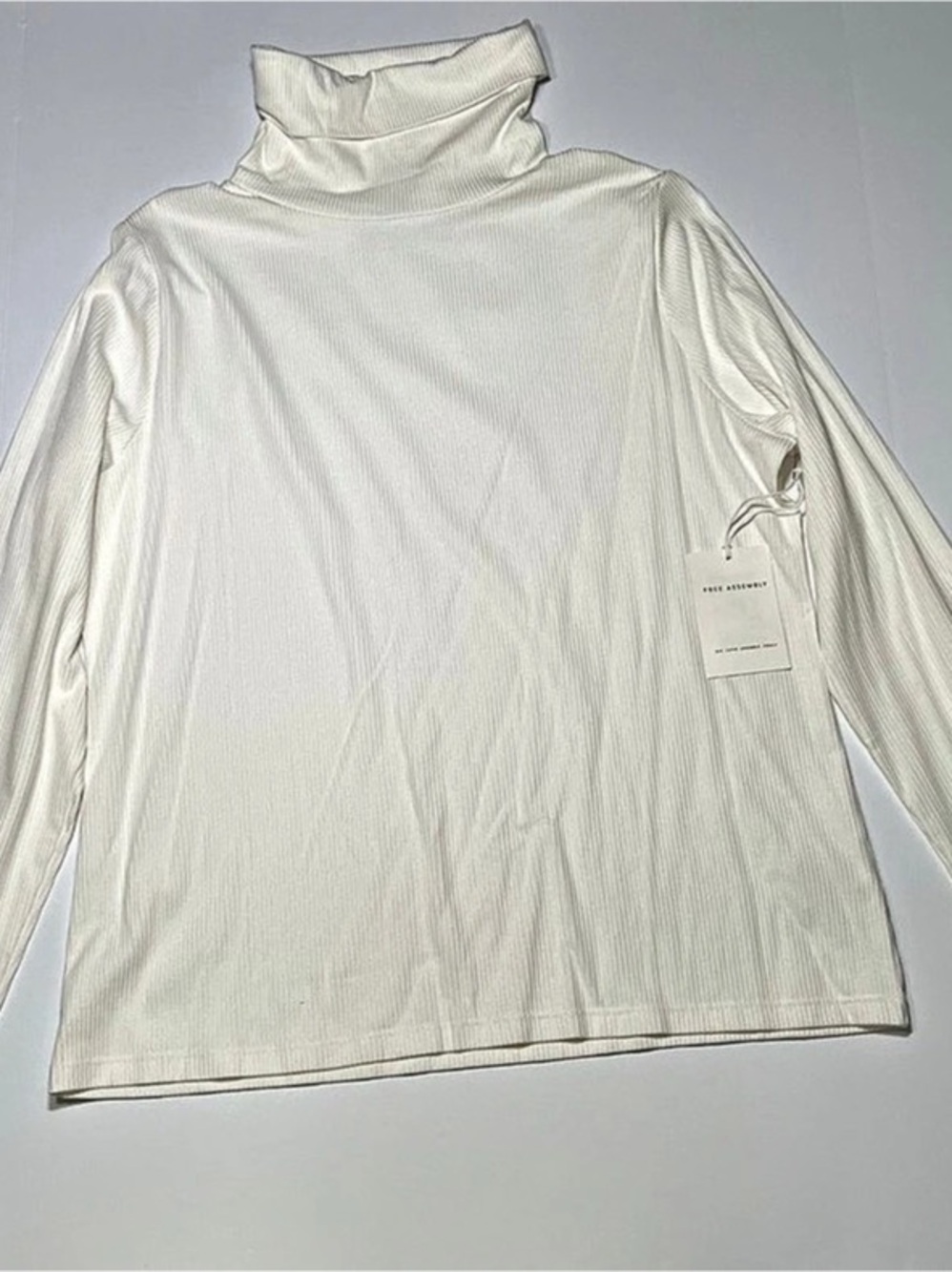 Free Assembly FA LS Turtleneck Tee Ribbed White XL